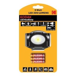 KODAK LED Forlygte 300lm incl.3xAAA