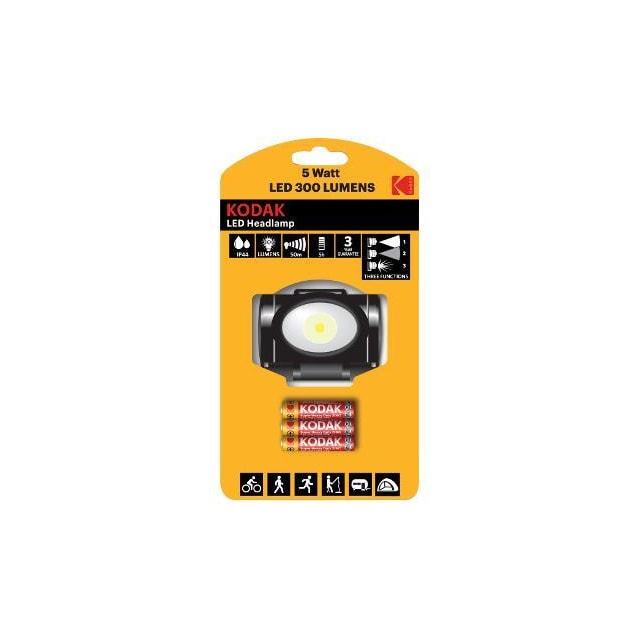 KODAK LED Forlygte 300lm incl.3xAAA