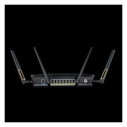 Asus Router RT-AX88U 802.11ax, 1148+4804 Mbit/s, 10/100/1000 Mbit/s,  Ethernet LAN (RJ-45) porte 8, Mesh Support Ja, MU-MiMO Ja, 3G/4G via  valgfri USB-adapter , Antennetype 4xExternal, 2xUSB 3.1 Ge | Elgiganten
