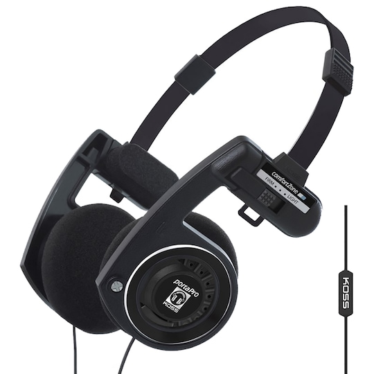 Koss PortaPro Remote on-ear hovedtelefoner (sort)