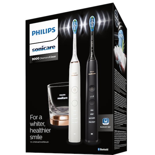 Philips Sonicare DiamondClean 9000 elektisk tandbørste 2-pak HX991457 |  Elgiganten