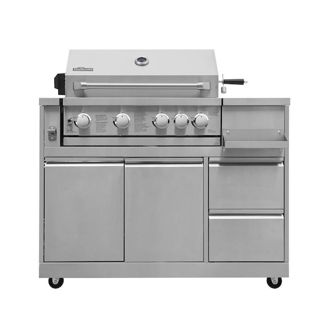 Myoutdoorkitchen - Inox Range - Fritstående gasgrill med 4 gasblus og infrarød brænder