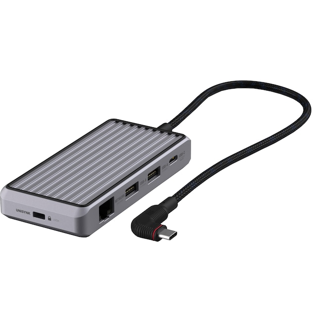 Unisynk 8-Port USB-C-hub (grå)