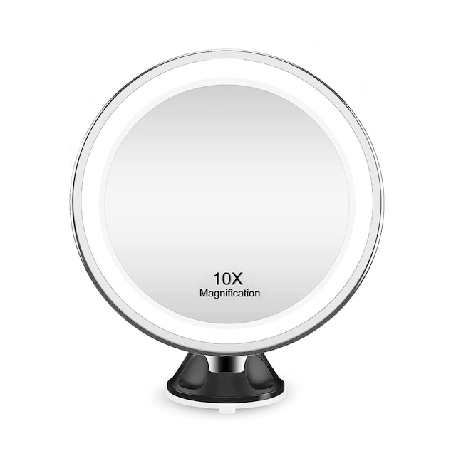 UNIQ Rundt LED Spejl med Sug - Sort