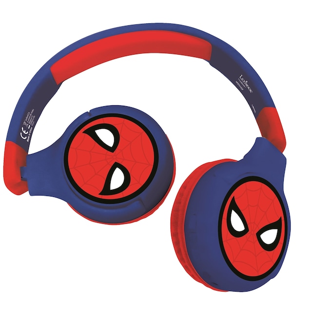 2 i 1 Bluetooth - og kablede komfort- og foldbare hovedtelefoner med sikker lydstyrke for børn - Spider-Man