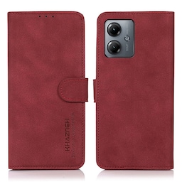 SKALO Motorola Moto G14 KHAZNEH Pungetui i PU-læder - Rød