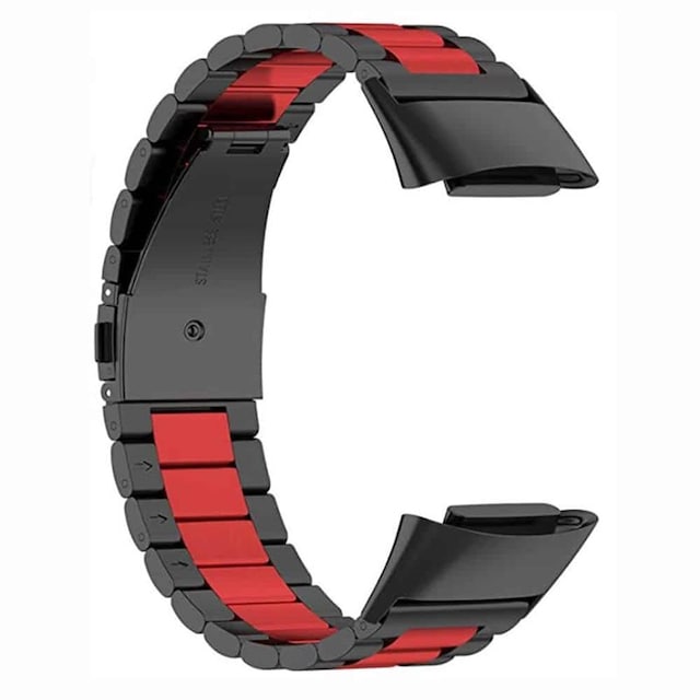 Armbånd rustfrit stål Fitbit Charge 6 - Sort/rød