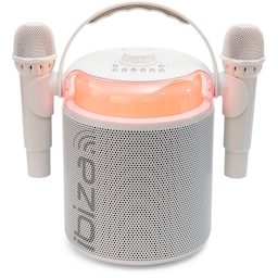 Ibiza Karaoke Anlæg m. Bluetooth og 2 Mikrofoner (Hvid)