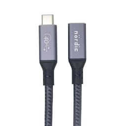 NÖRDIC USB 4 forlængerkabel 50cm 40Gbps 240W 8K60Hz