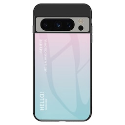 SKALO Google Pixel 8 Pro Gradient Hærdet glas TPU Cover - Pink