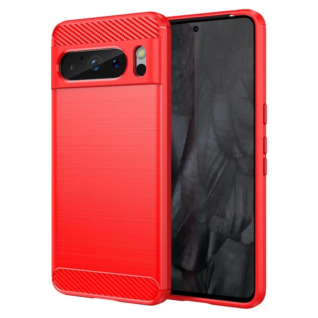 SKALO Google Pixel 8 Pro Armor Carbon Stødsikker TPU-cover - Rød