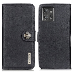 SKALO Motorola ThinkPhone 5G KHAZNEH Premium Pungetui i PU-læder - Sort