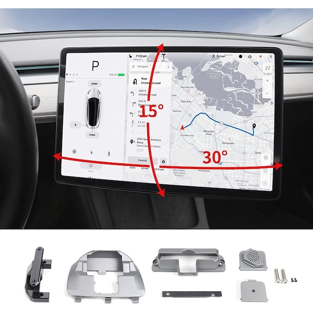 Drejebeslag til bilens skærm - Tesla 3/Y