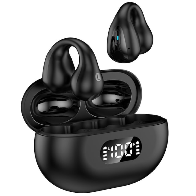 Trådløse åbne øre-hovedtelefoner Bluetooth 5.2 Sort