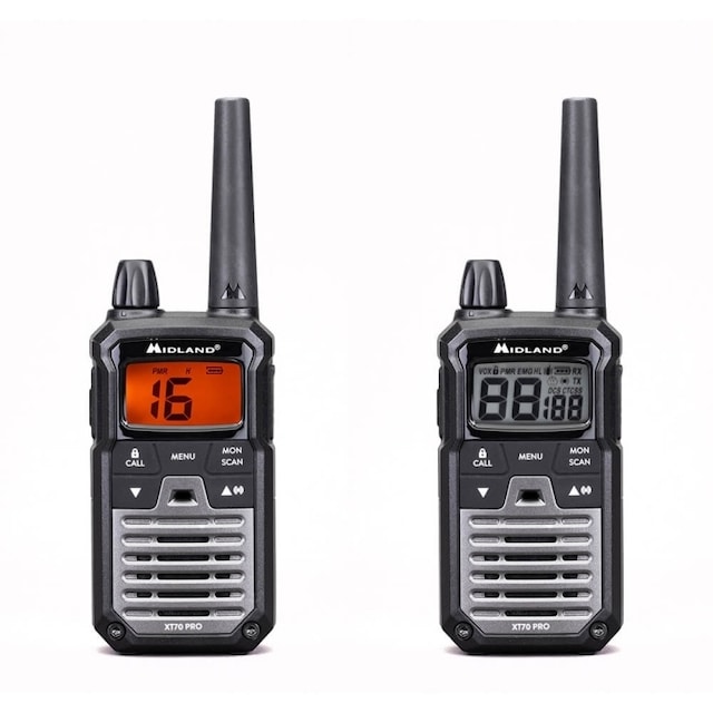 MIDLAND Walkie Talkie XT70 Pro Duo Sort/Mørkegrå