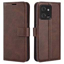 SKALO Motorola ThinkPhone 5G Premium Wallet Flip Cover - Brun