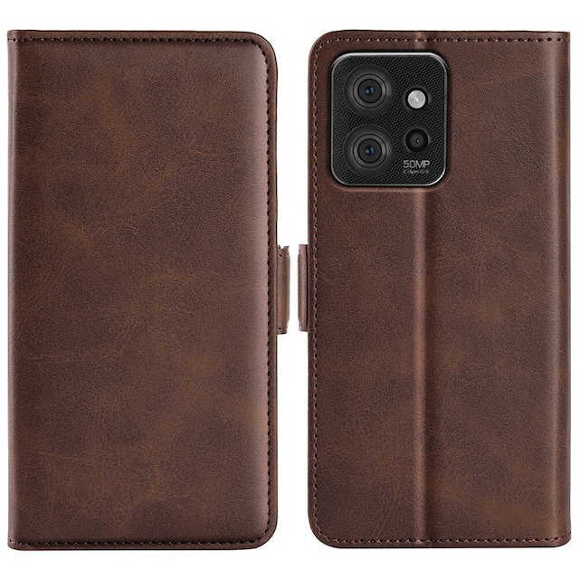 SKALO Motorola ThinkPhone 5G Premium Wallet Flip Cover - Brun