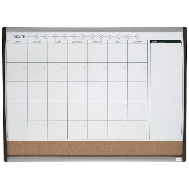 Nobo Lille magnetisk Whiteboard Planner med kork opslagstavle 58,5x43cm