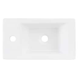ML-Design Hvid keramisk håndvask 46x26x11 cm, kantet