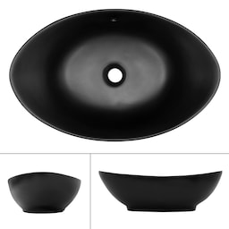 ML Design keramisk vask sort mat, 59x38x19 cm, oval
