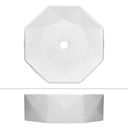 ML-Design keramisk håndvask med hvid glans, Ø 42x13,5 cm