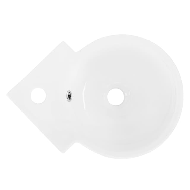 ML-Design Kantet hvid keramisk vask 45x36x13 cm rund