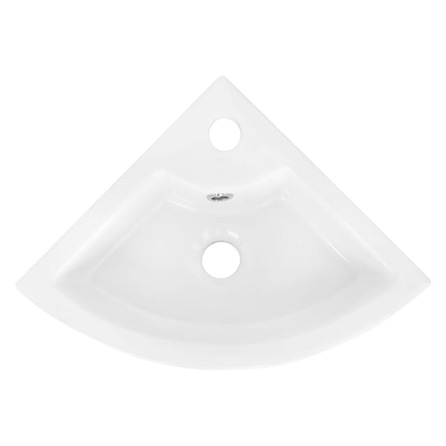 Kvadratisk vask med overløb 46x33x13 cm hvid keramik ML-Design