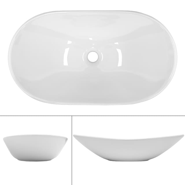 ECD Germany Design håndvaskholder 640x365x130 mm, fremstillet af hvid keramik