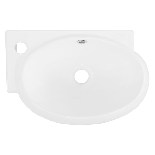 ML-Design Hvid keramisk håndvask, 43x28x15 cm, oval
