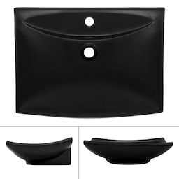 ML-Design Keramisk vask sort mat, 61x45,5x18,5 cm