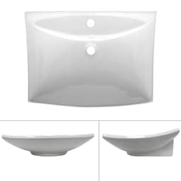 Keramisk vask til forfængelig bordplade håndvask 605 x 460 mm