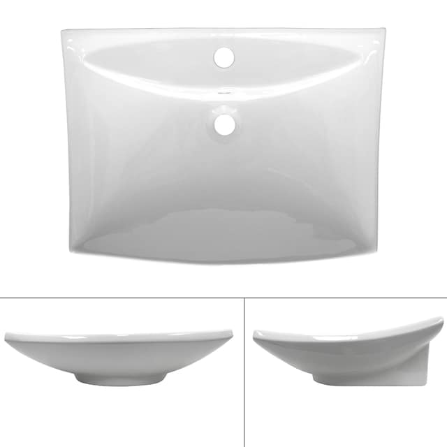 Keramisk vask til forfængelig bordplade håndvask 605 x 460 mm