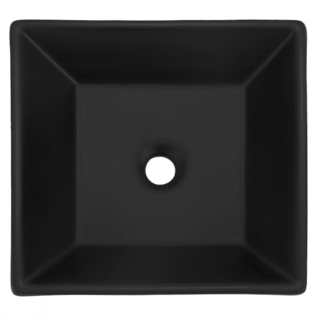 ML-Design keramisk vask i mat sort 41x41x12 cm, firkantet