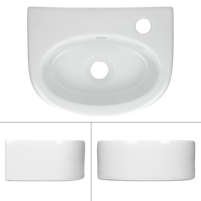 ECD Germany håndvask 335 x 255 x 130 mm - keramik - hvid