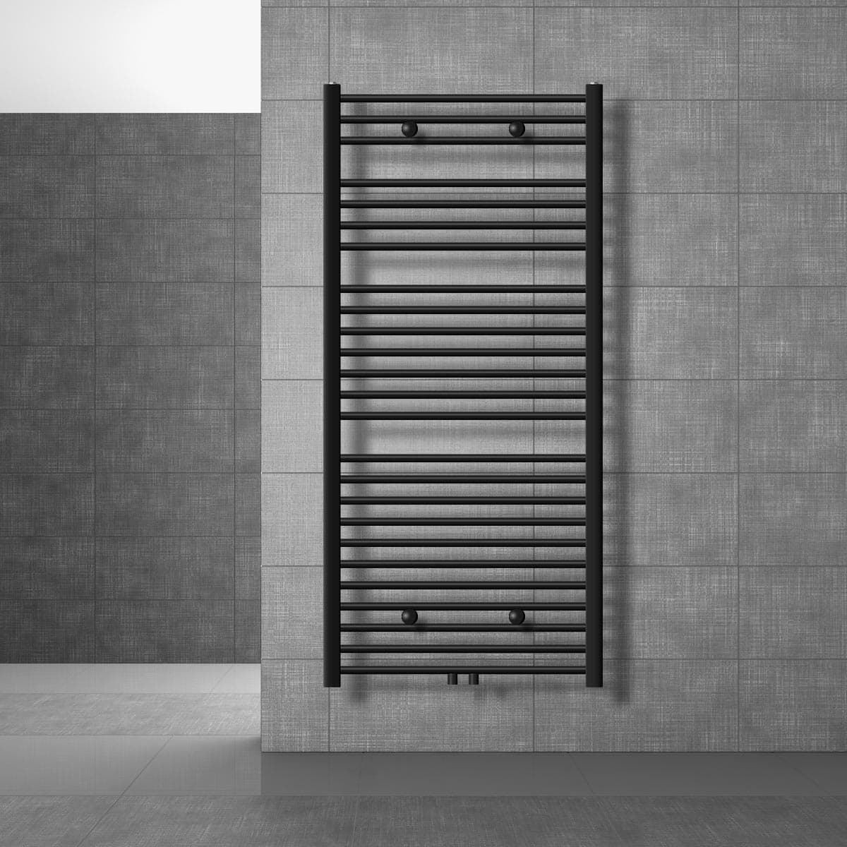 Badeværelsesradiator Sahara 750x1500 mm sort mat LuxeBath