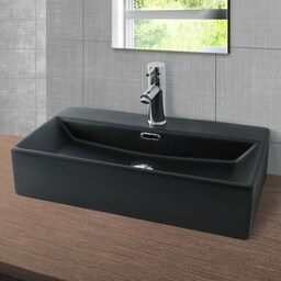 ML-Design mat sort keramisk håndvask 600x365x130mm
