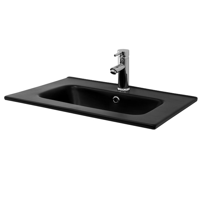 ML-Design keramisk håndvask sort mat 61x16,5x46 cm firkantet
