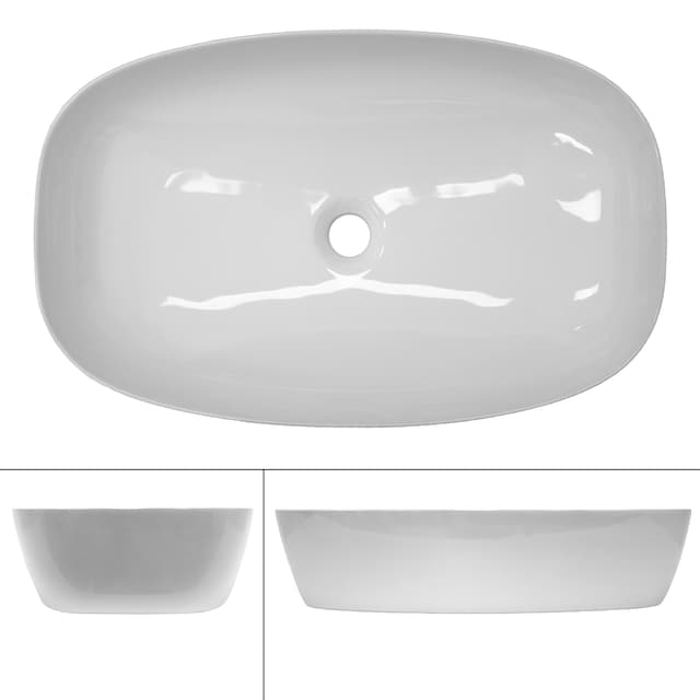 Keramisk håndvask til bordplade 605 x 380 mm