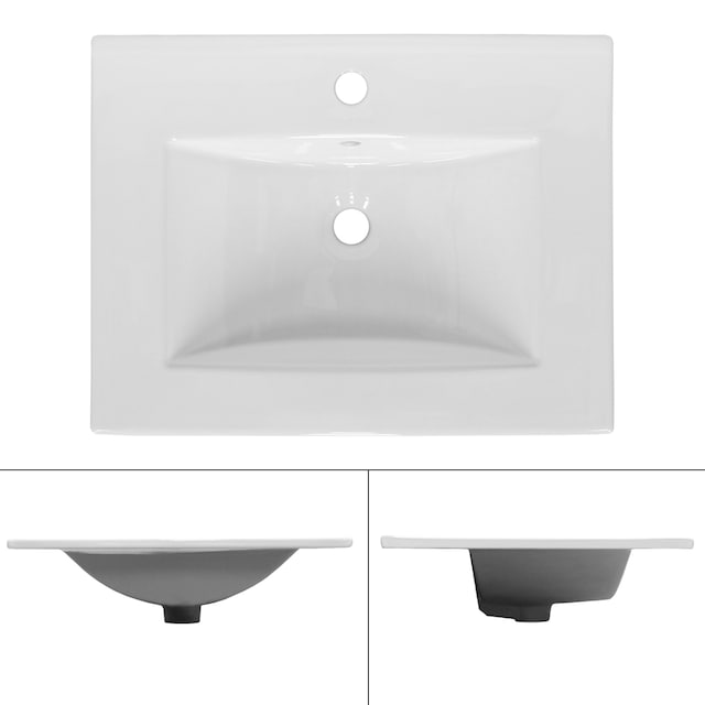 ECD Germany Håndvask Håndvask 610 x 465 x 175 mm keramisk hvid