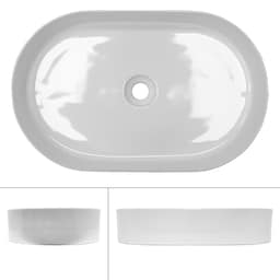 ECD Germany Lavabo en Céramique Blanc 605x380x125 mm