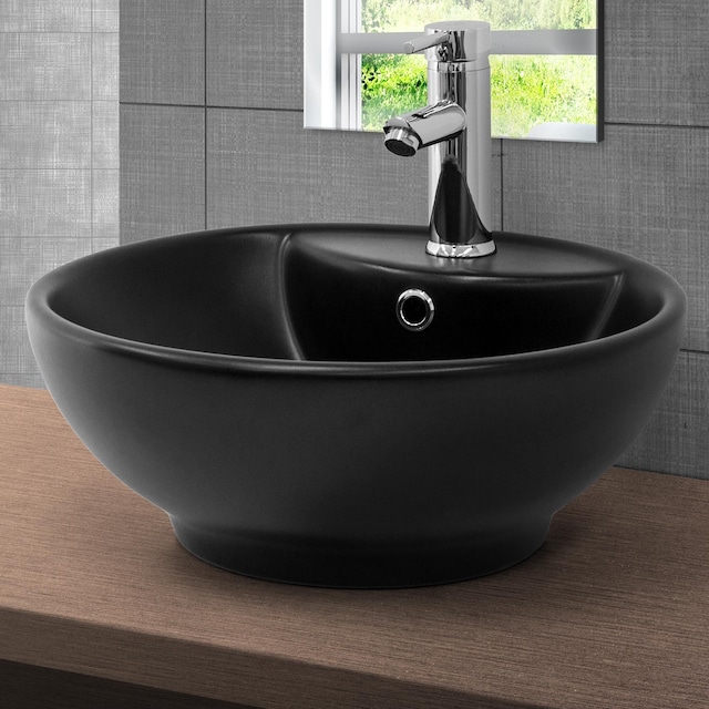 ML-Design Sort mat keramisk håndvask Ø 45,5 x 18,5 cm