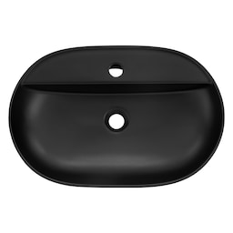ML-Design Keramisk vask i mat sort 60 x 40 x 12 cm, oval
