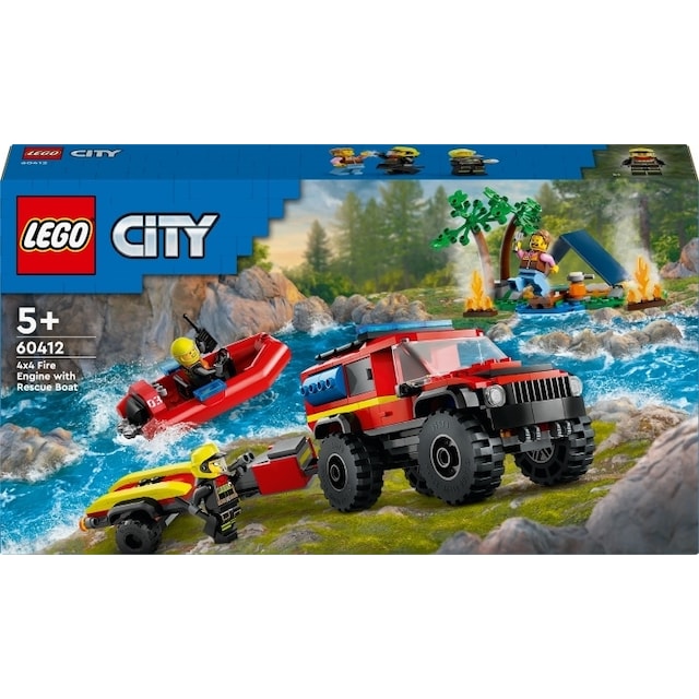 LEGO City Fire 60412  - 4x4 Fire Truck with Rescue Boat