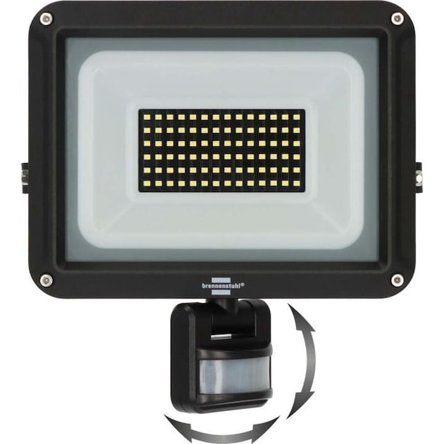 brennenstuhl LED Spotlight JARO 7060 P (LED projektør til vægmontering til udendørs IP65, 50W, 5800lm, 6500K, med bevægelsessensor)