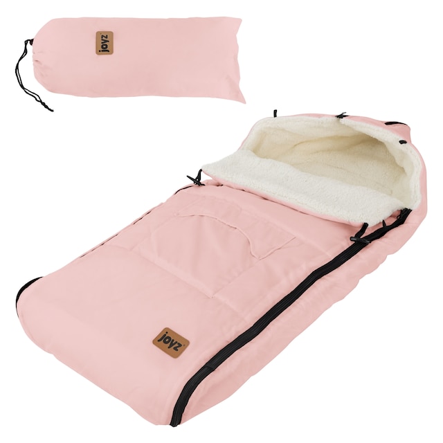 Joyz baby fodpose, pink, fleece sædepolstring,