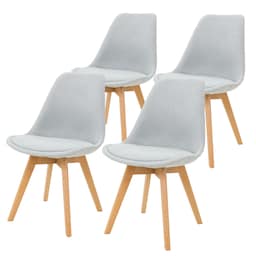 ML-Design 4 spisebordsstole med ryglæn, grå