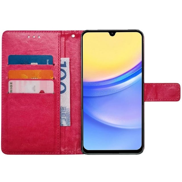 Wallet cover 3-kort Samsung Galaxy A15 - Lyserød