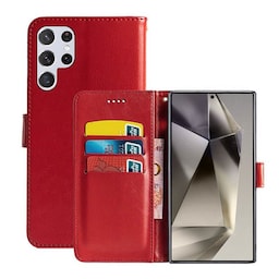Wallet cover 3-kort Samsung Galaxy S24 Ultra - Rød