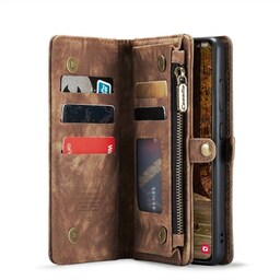 Multi Wallet CaseMe 11-kort Samsung Galaxy S24 Plus - Brun