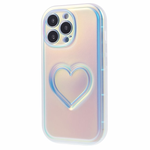Til iPhone 15 Pro Cover Shell TPU 3D Hjerteform - Flerfarvet